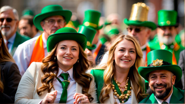 Vibrant St. Patrick’s Day Celebration Captured in Green. 