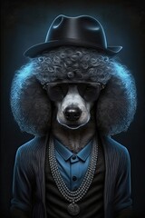 Poodle Gangster Rapper Poster Streetwear Style