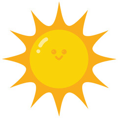 Cute Sun Cartoon Vector Illustration