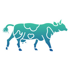 Cow Flat Gradient Style