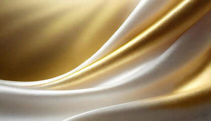 Gold and white decoration. Luxury gold and white fabric. - obrazy, fototapety, plakaty