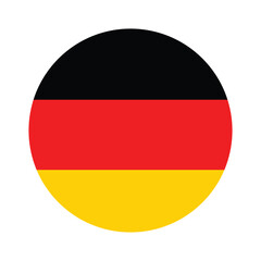Germany national flag vector icon design. Germany circle flag. Round of Germany flag.
