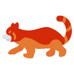 Red Panda Flat Style