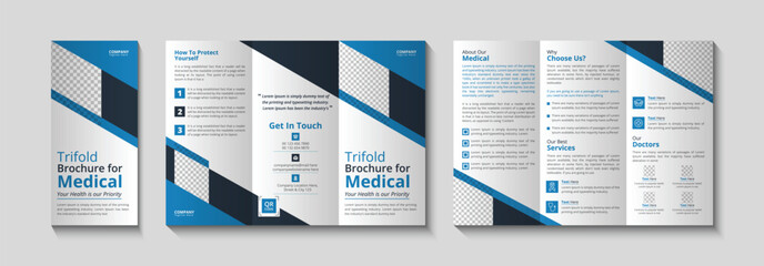 Medical trifold brochure template design