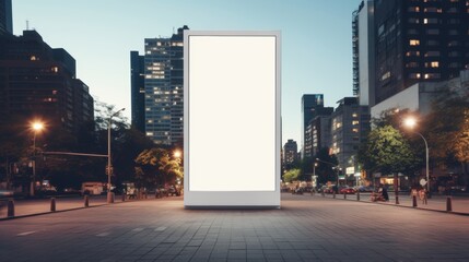 billboard or blank poster, blank white mast banner mockup, front view, outdoor, billboard clear poster for advertising display outside sign template, for Display or montage of produc - obrazy, fototapety, plakaty