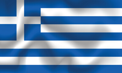 Flat Illustration of Greece flag. Greece national flag design. Greece Wave flag.
