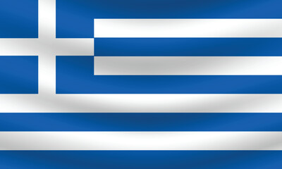 Flat Illustration of Greece flag. Greece national flag design. Greece Wave flag.
