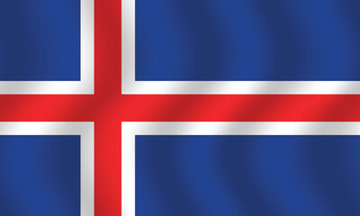 Flat Illustration of Iceland flag. Iceland national flag design. Iceland Wave flag.
