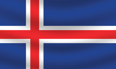 Naklejka premium Flat Illustration of Iceland flag. Iceland national flag design. Iceland Wave flag. 