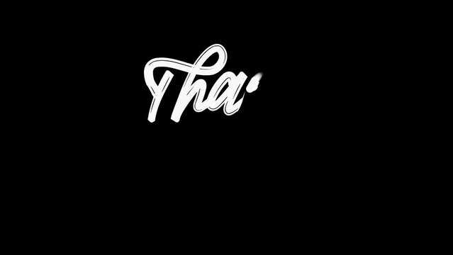 animated text thank you lettering style for closing footage.