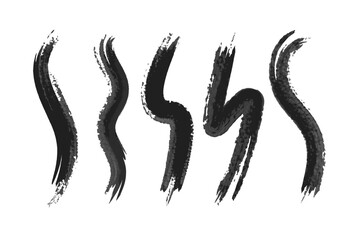 Black brush paint set for your design, vector.