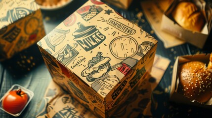 vintage cardboard container with a red and white checkered design