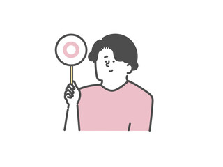 女性看護師のマルイラスト（⚪︎）