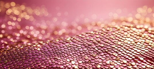Abstract bokeh background with pink and gold colors. 3d rendering