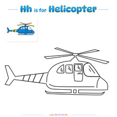 Coloring Page Helicopter Blue