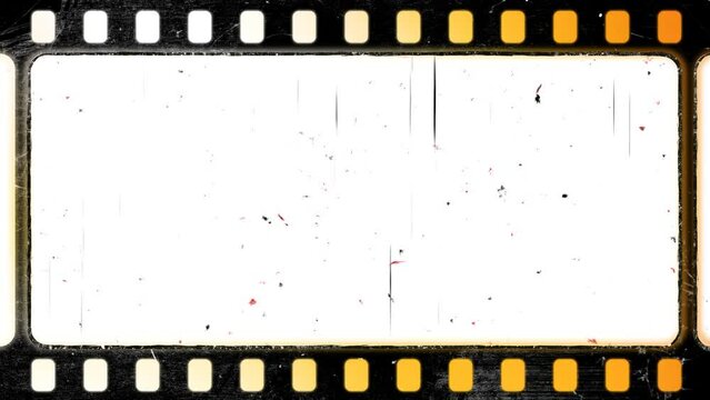 4K Authentic Super 8 Film Frame with sprocket hole for retro vintage effects with digital video. Create archival footage.	