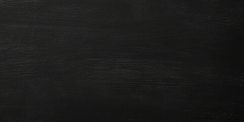 black wall grunge. Blank black texture surface background, dark corners. Blank wide screen Real chalkboard background texture. 