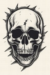 Obraz premium skull and lightning vector design