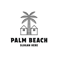 palm beach house logo design concept idea