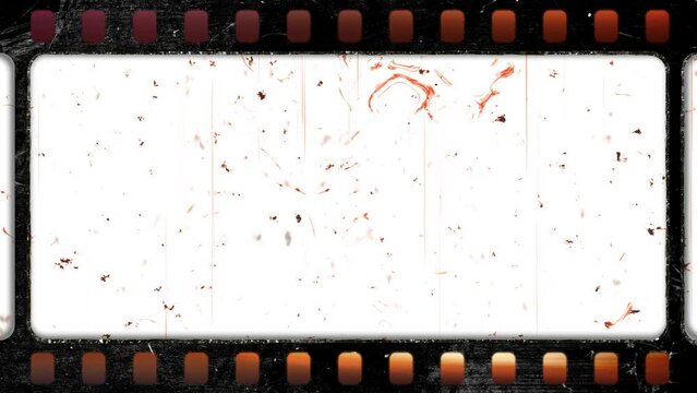 4K Authentic Super 8 Film Frame with sprocket hole for retro vintage effects with digital video. Create archival footage.