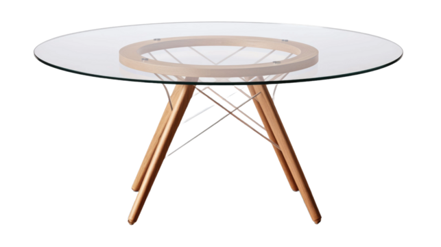 Modern round table isolated on transparent a white background