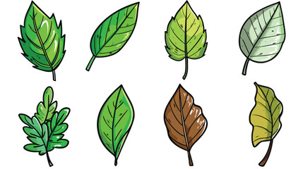 Leaf ecology nature element vector freehand draw cartoon