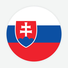 Slovakia national flag vector icon design. Slovakia circle flag. Round of Slovakia flag.
