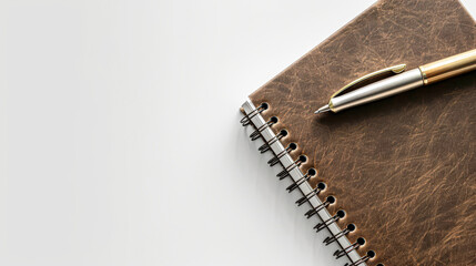 A pen is sitting on top of a spiral notebook