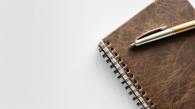 A pen is sitting on top of a spiral notebook