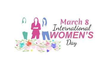 March 8, International Women's Day. happy international women's day vector illustration. Suitable for greeting card, poster and banner