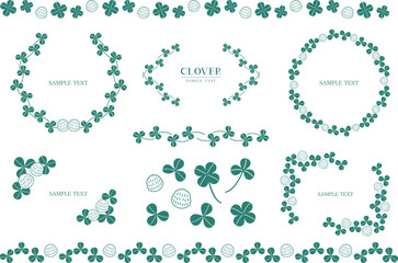 クローバーの装飾フレーム イラスト素材セット / vector eps