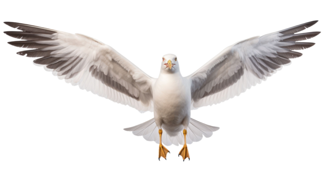Seagull isolated on transparent a white background