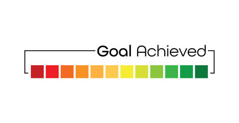 goal achieved text on white background