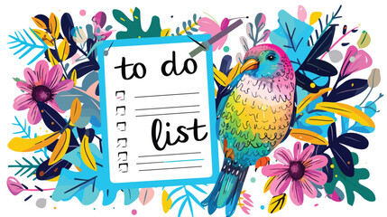 Printable design of to do list with bright design 
