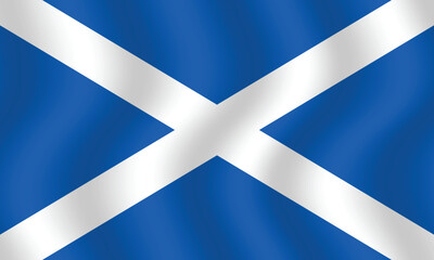 Flat Illustration of Scotland flag. Scotland national flag design. Scotland Wave flag.
