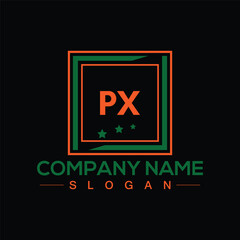 Creative square PX letter logo design