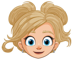 Vector illustration of a smiling young girl