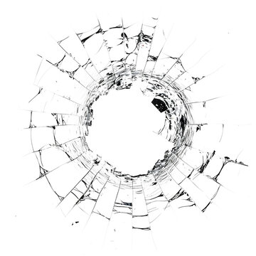 recommend clip art: Clear Cracked Glass with Hole on Background