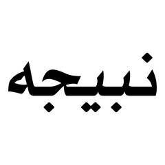 Nabijah Muslim Girls Name Naskh Font Arabic Calligraphy