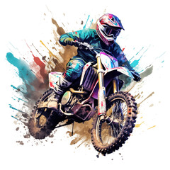 pastel watercolor pictures motocross motorcycle