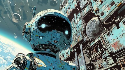 Fototapeta premium ロボットのイメージ,Generative AI AI画像