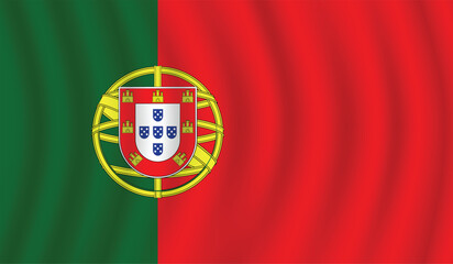 Flat Illustration of Portugal flag. Portugal national flag design. Portugal Wave flag.
