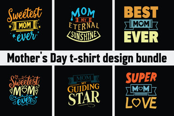 Mother's Day T-Shirt Design Bundle. mom t-shirt designe