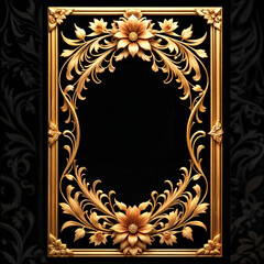 gilded frame decorated with floral ornaments and acanthus flowers