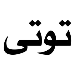 Tutia Muslim Girls Name Naskh Font Arabic Calligraphy