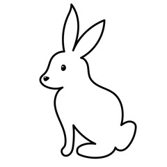 White rabbit. Easter doodles hand drawn - 752736081