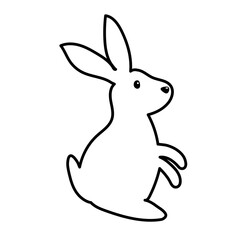 White rabbit. Easter doodles hand drawn