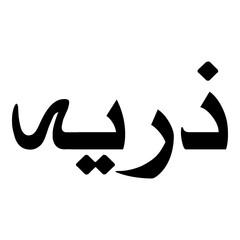 Zariya Muslim Girls Name Naskh Font Arabic Calligraphy