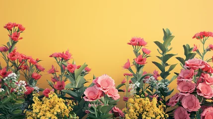 Foto auf Glas 3d rendering of spring flowers wallpapers © Jafger
