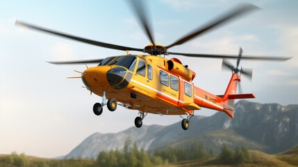 Obraz na płótnie Canvas Landing rescue helicopter